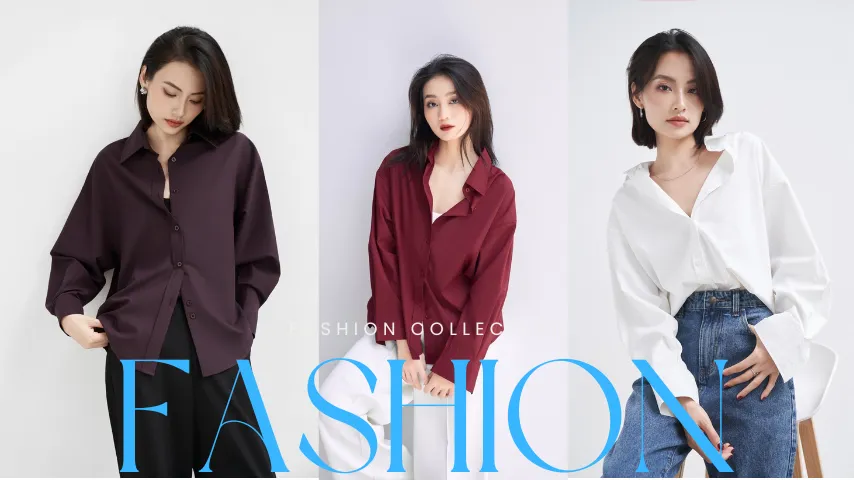 Phong cách sơmi nữ tính oversized trơn màu